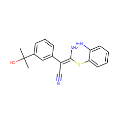 CC(C)(O)c1cccc(/C(C#N)=C(\N)Sc2ccccc2N)c1 ZINC000038145354