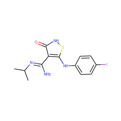 CC(C)/N=C(\N)c1c(Nc2ccc(I)cc2)s[nH]c1=O ZINC000034802632