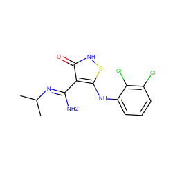 CC(C)/N=C(\N)c1c(Nc2cccc(Cl)c2Cl)s[nH]c1=O ZINC000034802625