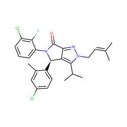 CC(C)=CCn1nc2c(c1C(C)C)[C@@H](c1ccc(Cl)cc1C)N(c1cccc(Cl)c1F)C2=O ZINC000206103316