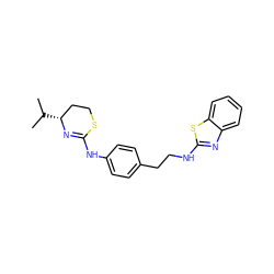 CC(C)[C@@H]1CCSC(Nc2ccc(CCNc3nc4ccccc4s3)cc2)=N1 ZINC000043100641