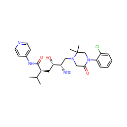 CC(C)[C@H](C[C@H](O)[C@@H](N)CN1CC(=O)N(c2ccccc2Cl)CC1(C)C)C(=O)Nc1ccncc1 ZINC000096270498