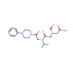 CC(C)[C@H](CC(=O)N1CCN(c2ccccc2)CC1)C(=O)N[C@H](C=O)CC(=O)O ZINC000058590468