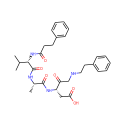 CC(C)[C@H](NC(=O)CCc1ccccc1)C(=O)N[C@@H](C)C(=O)N[C@@H](CC(=O)O)C(=O)CNCCc1ccccc1 ZINC000029570540