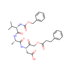CC(C)[C@H](NC(=O)OCc1ccccc1)C(=O)N[C@@H](C)C(=O)N[C@@H](CC(=O)O)C(=O)COC(=O)CCc1ccccc1 ZINC000027078096