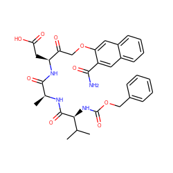 CC(C)[C@H](NC(=O)OCc1ccccc1)C(=O)N[C@@H](C)C(=O)N[C@@H](CC(=O)O)C(=O)COc1cc2ccccc2cc1C(N)=O ZINC000003932702