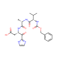 CC(C)[C@H](NC(=O)OCc1ccccc1)C(=O)N[C@@H](C)C(=O)N[C@@H](CC(=O)O)C(=O)c1ncc[nH]1 ZINC000027078055