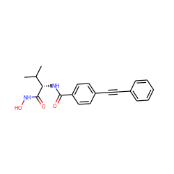 CC(C)[C@H](NC(=O)c1ccc(C#Cc2ccccc2)cc1)C(=O)NO ZINC000096910099