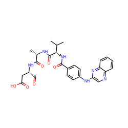 CC(C)[C@H](NC(=O)c1ccc(Nc2cnc3ccccc3n2)cc1)C(=O)N[C@@H](C)C(=O)N[C@H](C=O)CC(=O)O ZINC000028569185