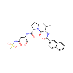 CC(C)[C@H](NC(=O)c1ccc2ccccc2c1)C(=O)N1CCC[C@H]1C(=O)N[C@H](C=O)CC(=O)NS(C)(=O)=O ZINC000003870388