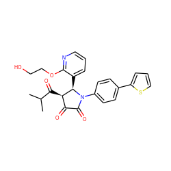 CC(C)C(=O)[C@@H]1C(=O)C(=O)N(c2ccc(-c3cccs3)cc2)[C@@H]1c1cccnc1OCCO ZINC000169695467