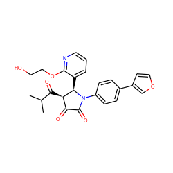 CC(C)C(=O)[C@@H]1C(=O)C(=O)N(c2ccc(-c3ccoc3)cc2)[C@@H]1c1cccnc1OCCO ZINC000169695483