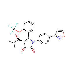 CC(C)C(=O)[C@@H]1C(=O)C(=O)N(c2ccc(-c3ccon3)cc2)[C@@H]1c1ccccc1OC(F)(F)F ZINC000169695692