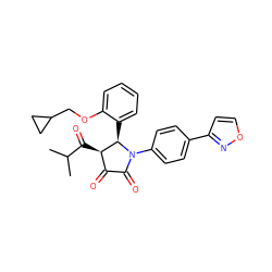 CC(C)C(=O)[C@@H]1C(=O)C(=O)N(c2ccc(-c3ccon3)cc2)[C@@H]1c1ccccc1OCC1CC1 ZINC000169696736