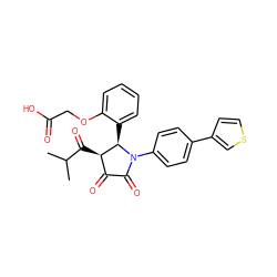 CC(C)C(=O)[C@@H]1C(=O)C(=O)N(c2ccc(-c3ccsc3)cc2)[C@@H]1c1ccccc1OCC(=O)O ZINC000169695323