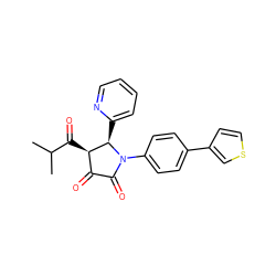 CC(C)C(=O)[C@@H]1C(=O)C(=O)N(c2ccc(-c3ccsc3)cc2)[C@@H]1c1ccccn1 ZINC000169695427