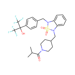 CC(C)C(=O)N1CCC(CN2c3ccccc3N(Cc3ccc(C(O)(C(F)(F)F)C(F)(F)F)cc3)S2(=O)=O)CC1 ZINC000299871621