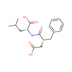 CC(C)C[C@@H](NC(=O)[C@@H](CC(=O)O)Cc1ccccc1)C(=O)O ZINC000027723247
