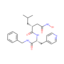 CC(C)C[C@H](CC(=O)NO)C(=O)N[C@H](Cc1ccncc1)C(=O)NCc1ccccc1 ZINC000026277631