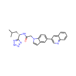 CC(C)C[C@H](NC(=O)Cn1ccc2cc(-c3cnc4ccccc4c3)ccc21)c1nn[nH]n1 ZINC000299833219