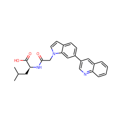 CC(C)C[C@H](NC(=O)Cn1ccc2ccc(-c3cnc4ccccc4c3)cc21)C(=O)O ZINC000299831094
