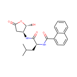 CC(C)C[C@H](NC(=O)c1cccc2ccccc12)C(=O)N[C@H]1CC(=O)O[C@@H]1O ZINC000013819052