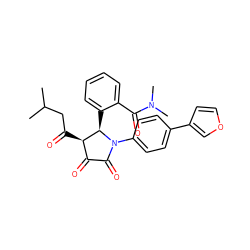 CC(C)CC(=O)[C@@H]1C(=O)C(=O)N(c2ccc(-c3ccoc3)cc2)[C@@H]1c1ccccc1C(=O)N(C)C ZINC000169696154