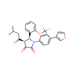 CC(C)CC(=O)[C@@H]1C(=O)C(=O)N(c2ccc(-c3ccoc3)cc2)[C@@H]1c1ccccc1OC(F)(F)F ZINC000169695870
