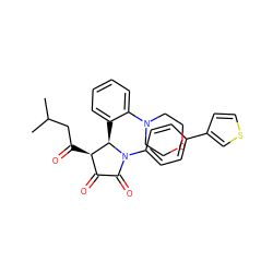 CC(C)CC(=O)[C@@H]1C(=O)C(=O)N(c2ccc(-c3ccsc3)cc2)[C@@H]1c1ccccc1N1CCOCC1 ZINC000169696192