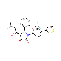 CC(C)CC(=O)[C@@H]1C(=O)C(=O)N(c2ccc(-c3ccsc3)cc2)[C@@H]1c1ccccc1OC(F)F ZINC000169695668
