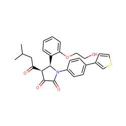 CC(C)CC(=O)[C@@H]1C(=O)C(=O)N(c2ccc(-c3ccsc3)cc2)[C@@H]1c1ccccc1OCCO ZINC000169695542