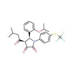 CC(C)CC(=O)[C@@H]1C(=O)C(=O)N(c2ccc(SC(F)(F)F)cc2)[C@@H]1c1ccccc1OC(C)C ZINC000169696212