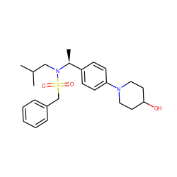 CC(C)CN([C@@H](C)c1ccc(N2CCC(O)CC2)cc1)S(=O)(=O)Cc1ccccc1 ZINC000224309454