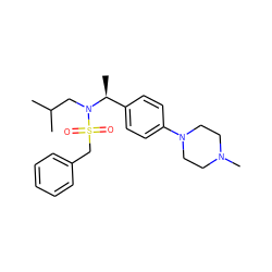 CC(C)CN([C@@H](C)c1ccc(N2CCN(C)CC2)cc1)S(=O)(=O)Cc1ccccc1 ZINC000224300182