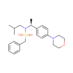 CC(C)CN([C@@H](C)c1ccc(N2CCOCC2)cc1)S(=O)(=O)Cc1ccccc1 ZINC000224303996