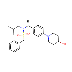 CC(C)CN([C@H](C)c1ccc(N2CCC(O)CC2)cc1)S(=O)(=O)Cc1ccccc1 ZINC000224308296