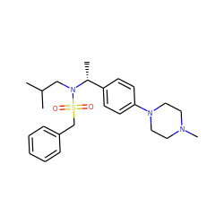 CC(C)CN([C@H](C)c1ccc(N2CCN(C)CC2)cc1)S(=O)(=O)Cc1ccccc1 ZINC000224302888