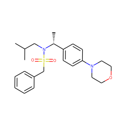 CC(C)CN([C@H](C)c1ccc(N2CCOCC2)cc1)S(=O)(=O)Cc1ccccc1 ZINC000224301286