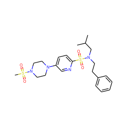 CC(C)CN(CCc1ccccc1)S(=O)(=O)c1ccc(N2CCN(S(C)(=O)=O)CC2)cn1 ZINC000299827882