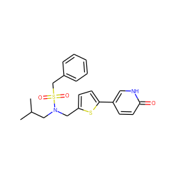 CC(C)CN(Cc1ccc(-c2ccc(=O)[nH]c2)s1)S(=O)(=O)Cc1ccccc1 ZINC000148825497