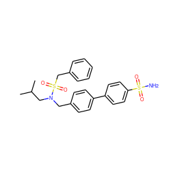 CC(C)CN(Cc1ccc(-c2ccc(S(N)(=O)=O)cc2)cc1)S(=O)(=O)Cc1ccccc1 ZINC000169341946