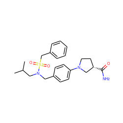 CC(C)CN(Cc1ccc(N2CC[C@H](C(N)=O)C2)cc1)S(=O)(=O)Cc1ccccc1 ZINC000224291644