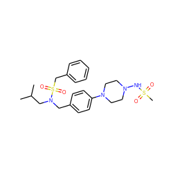 CC(C)CN(Cc1ccc(N2CCN(NS(C)(=O)=O)CC2)cc1)S(=O)(=O)Cc1ccccc1 ZINC000299828605