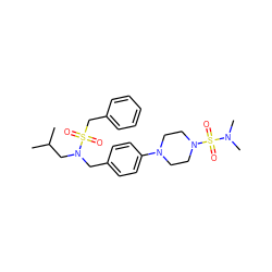 CC(C)CN(Cc1ccc(N2CCN(S(=O)(=O)N(C)C)CC2)cc1)S(=O)(=O)Cc1ccccc1 ZINC000147260559