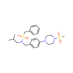 CC(C)CN(Cc1ccc(N2CCN(S(C)(=O)=O)CC2)cc1)S(=O)(=O)Cc1ccccc1 ZINC000224302614