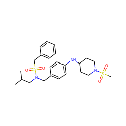 CC(C)CN(Cc1ccc(NC2CCN(S(C)(=O)=O)CC2)cc1)S(=O)(=O)Cc1ccccc1 ZINC000144014986