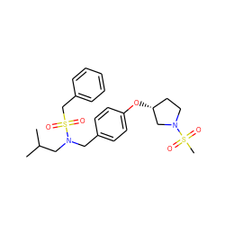 CC(C)CN(Cc1ccc(O[C@@H]2CCN(S(C)(=O)=O)C2)cc1)S(=O)(=O)Cc1ccccc1 ZINC000147288721