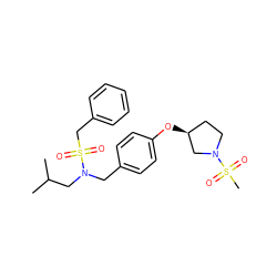 CC(C)CN(Cc1ccc(O[C@H]2CCN(S(C)(=O)=O)C2)cc1)S(=O)(=O)Cc1ccccc1 ZINC000147288443