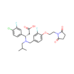 CC(C)CN(Cc1ccc(OCCN2C(=O)CCC2=O)c(F)c1)[C@@H](CC(=O)O)c1ccc(Cl)c(F)c1 ZINC000225129859
