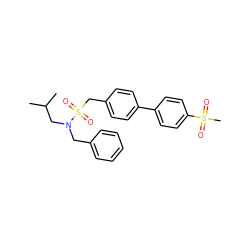 CC(C)CN(Cc1ccccc1)S(=O)(=O)Cc1ccc(-c2ccc(S(C)(=O)=O)cc2)cc1 ZINC000299828723